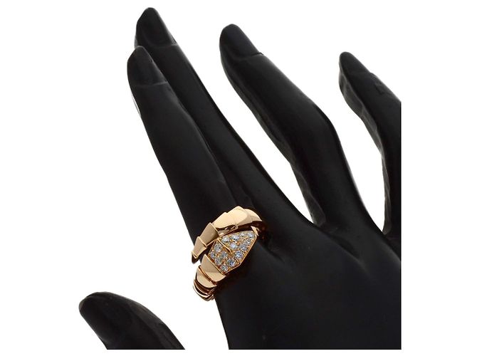 Bulgari Anello Bvlgari Serpenti M Diamanti in oro rosa 18K - vista 6