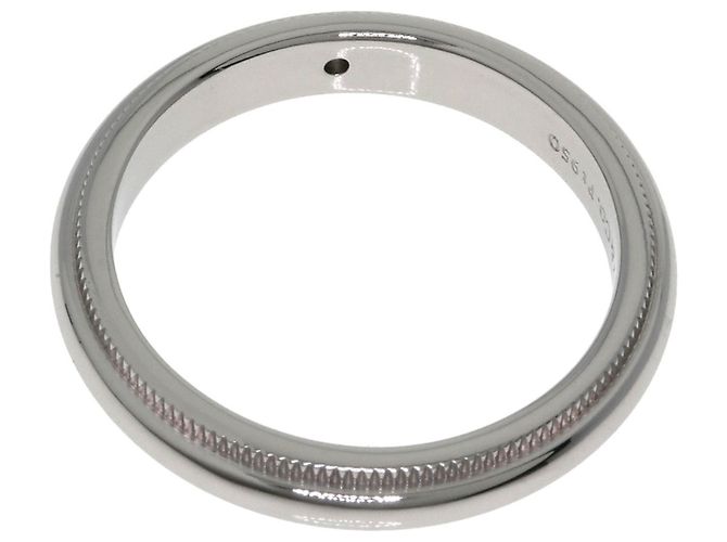 Autre Marque Anello fede Tiffany & Co. Milgrain in platino con diamanti - vista 4