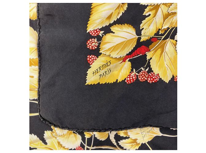 Hermès Hermes Carre 90 Seidentuch Baum-Motiv Schwarz - Ansicht 4