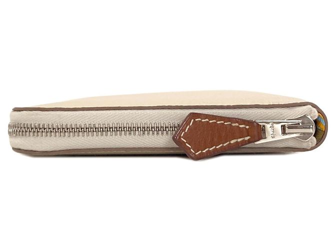 Hermès Carteira longa Hermes Azap em seda Branco - vista 3