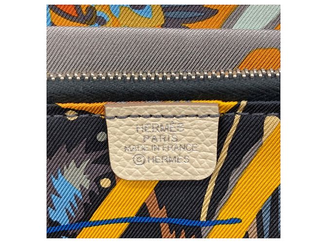 Hermès Carteira longa Hermes Azap em seda Branco - vista 6