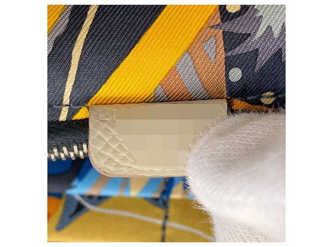 Hermès Carteira longa Hermes Azap em seda Branco - vista 7