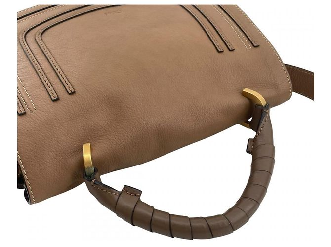 Bolso de hombro Chloé Marcie Medium Castaño Blanco - vista 11
