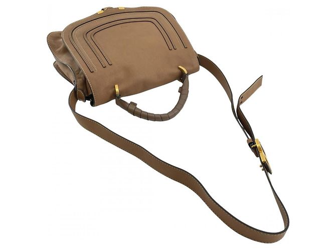Bolso de hombro Chloé Marcie Medium Castaño Blanco - vista 12