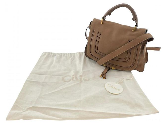 Bolso de hombro Chloé Marcie Medium Castaño Blanco - vista 15