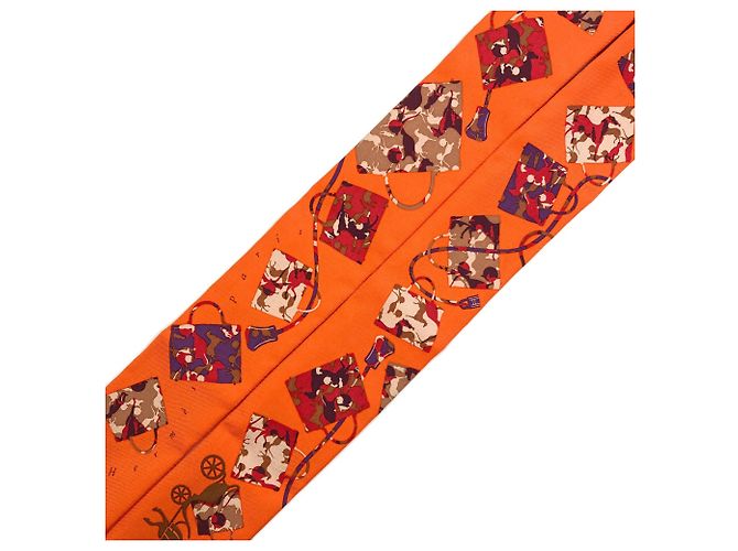 Lenço de seda Hermès Twilly em Orange Laranja - vista 2