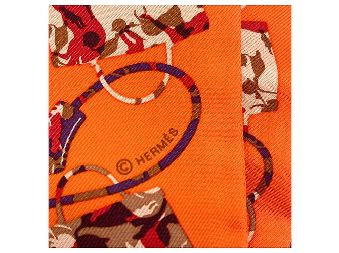 Lenço de seda Hermès Twilly em Orange Laranja - vista 4