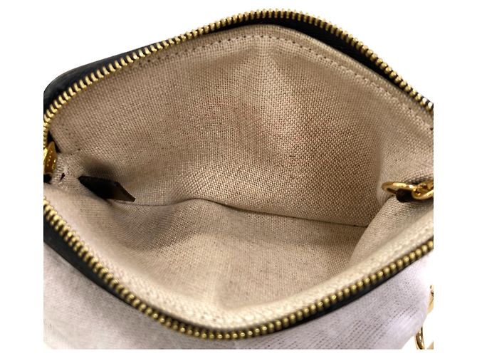 Céline Celine Triomphe Coin Case Nero Beige - vista 4