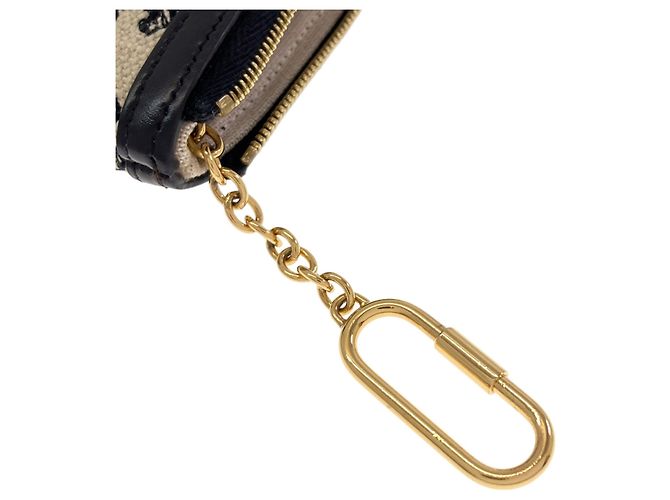 Céline Celine Triomphe Coin Case Nero Beige - vista 6