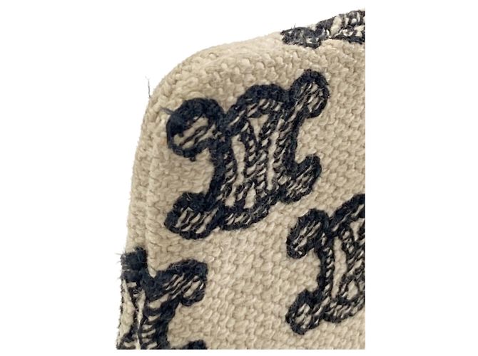 Céline Celine Triomphe Coin Case Nero Beige - vista 8