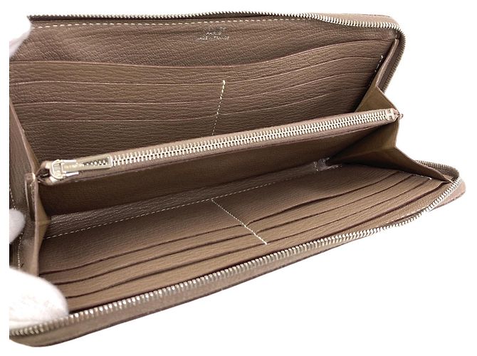 Hermès Portafoglio lungo Hermes Azap Classic in Etoupe Gray Taupe - vista 4