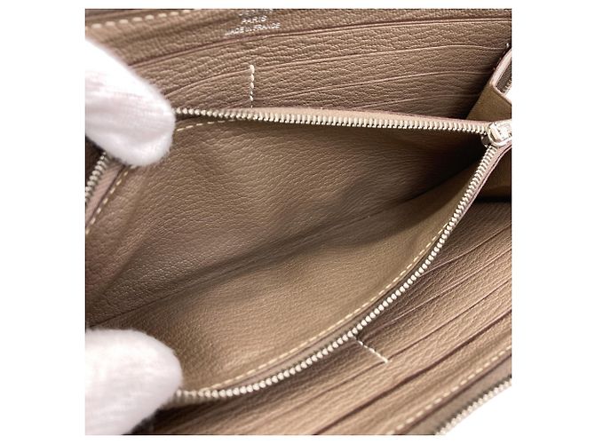 Hermès Portafoglio lungo Hermes Azap Classic in Etoupe Gray Taupe - vista 5