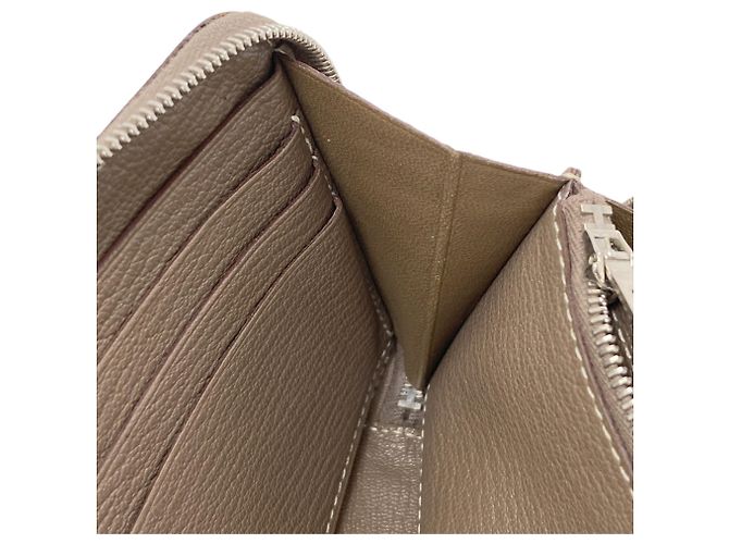 Hermès Portafoglio lungo Hermes Azap Classic in Etoupe Gray Taupe - vista 8