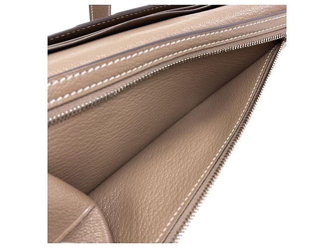 Hermès Portafoglio lungo Hermes Bearn Soufflet in Etoupe Gray Taupe - vista 6