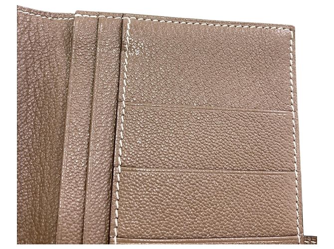 Hermès Portafoglio lungo Hermes Bearn Soufflet in Etoupe Gray Taupe - vista 9