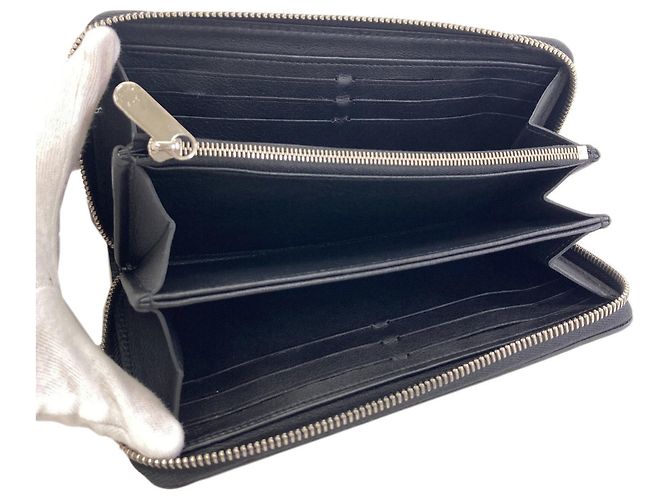 Cartera larga Louis Vuitton en piel Mahina Noir Negro - vista 4
