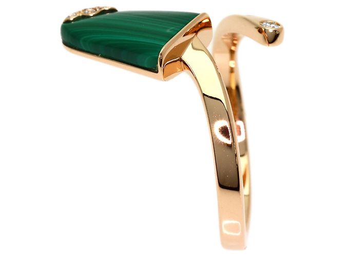 Bulgari Anello Bvlgari Gelati in Malachite e Diamanti in Oro Rosa 18K - vista 3