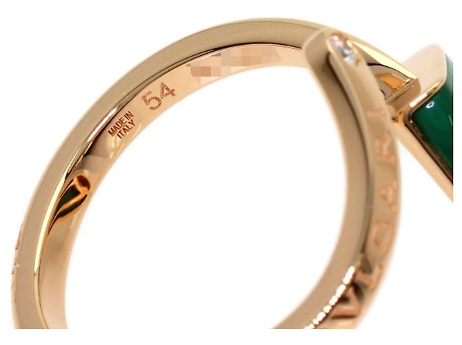 Bulgari Anello Bvlgari Gelati in Malachite e Diamanti in Oro Rosa 18K - vista 5