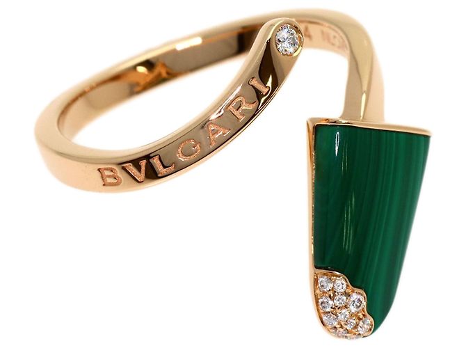 Bulgari Anello Bvlgari Gelati in Malachite e Diamanti in Oro Rosa 18K - vista 6