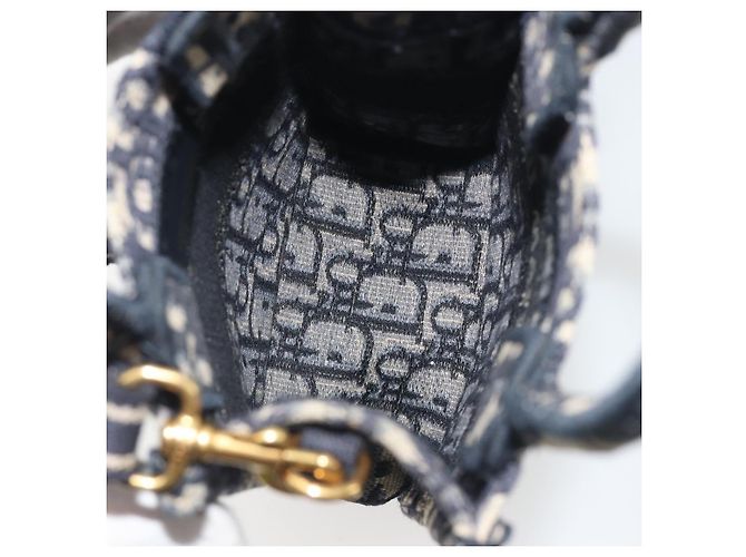 Christian Dior Book Tote Phone Oblique Canvas Mini Blu navy - vista 5