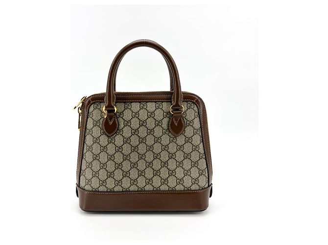 Gucci Horsebit 1955 GG Canvas with Leather Small Marrone - vista 3