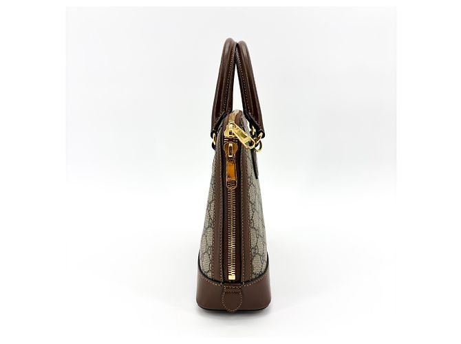 Gucci Horsebit 1955 GG Canvas with Leather Small Marrone - vista 4