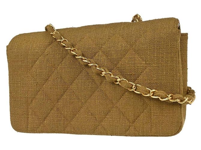 Chanel Vintage Diana Flap Quilted Canvas Small Marrone - vista 2