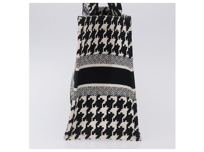 Christian Dior Book Houndstooth Canvas Medium Nero - vista 3