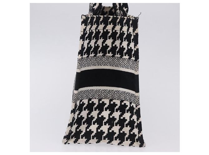 Christian Dior Book Houndstooth Canvas Medium Nero - vista 4