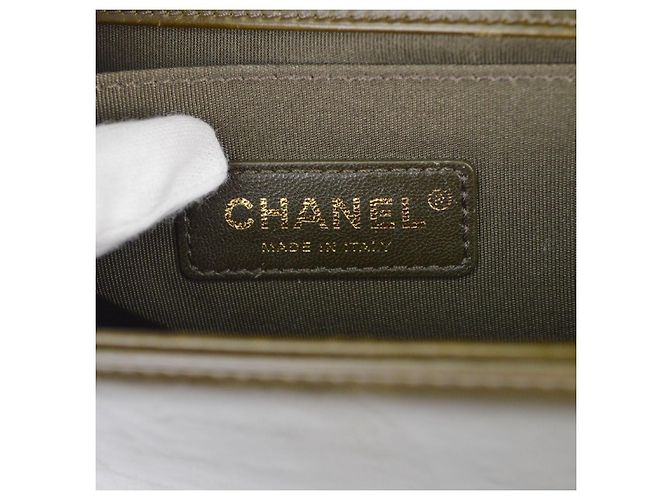 Chanel Boy Flap Shearling with Leather Old Medium Vert - vue 4
