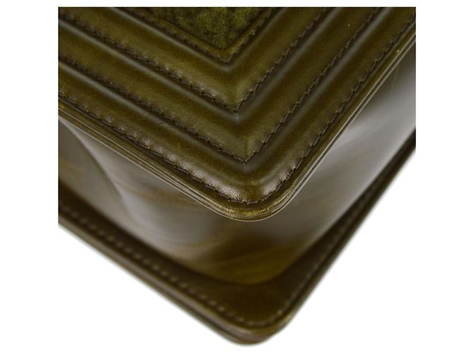 Chanel Boy Flap Shearling with Leather Old Medium Vert - vue 6