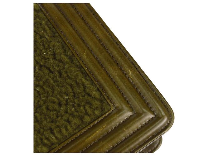 Chanel Boy Flap Shearling with Leather Old Medium Vert - vue 7