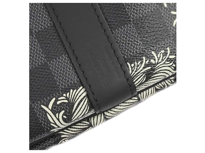 Louis Vuitton Keepall Bandouliere Limited Edition Nemeth Damier Graphite 45 Nero - vista 4