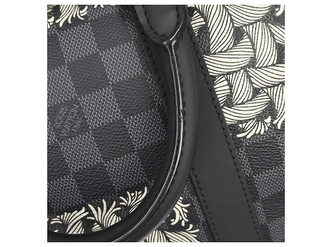 Louis Vuitton Keepall Bandouliere Limited Edition Nemeth Damier Graphite 45 Nero - vista 6