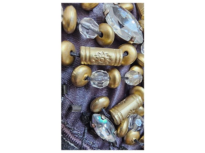 Casaco Prada em pele de carneiro e pele de vison com ornamentos Cinza Metálico - vista 8