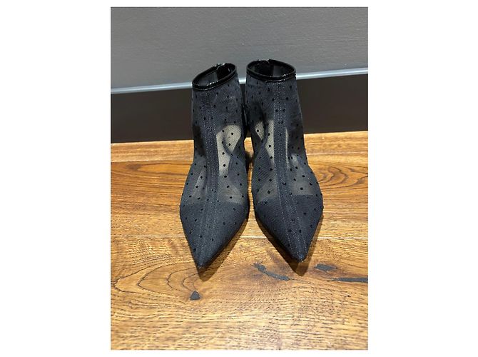 Christian Dior Stivaletti in Tulle Nero a Pois - vista 7