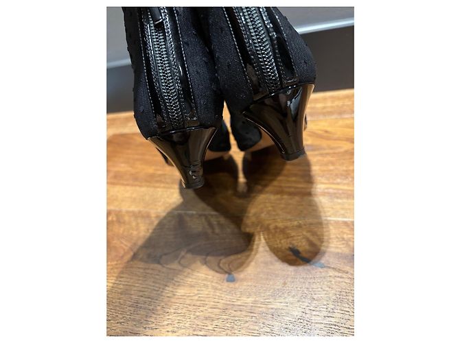Christian Dior Stivaletti in Tulle Nero a Pois - vista 9
