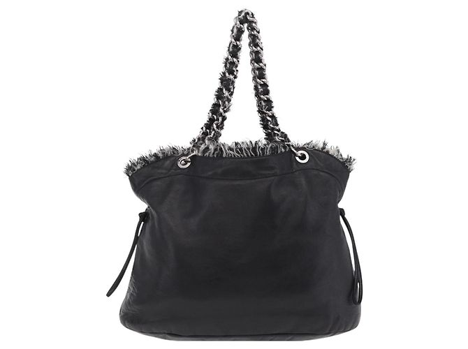 Chanel Funny Tweed Bon Bon Lambskin Large Nero - vista 2