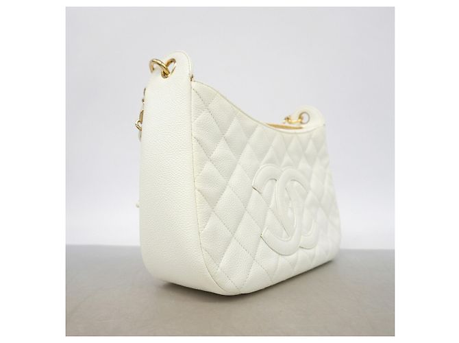Borsa a tracolla Chanel Matelassé con catena Bianco - vista 2