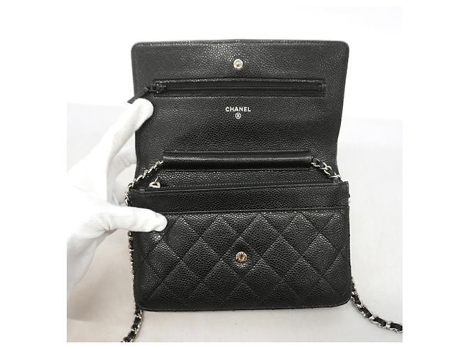 Portafoglio a spalla con catena Chanel Matelassé in Black Nero - vista 8