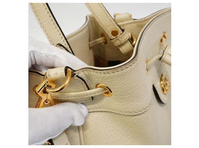 Bolsa de mão em couro Gucci Ophidia Branco - vista 8