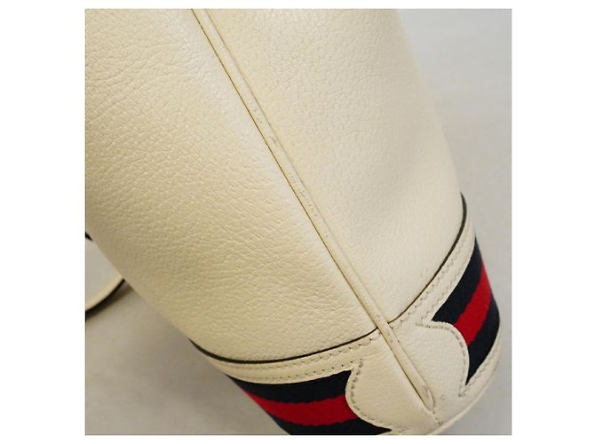 Bolsa de mão em couro Gucci Ophidia Branco - vista 9