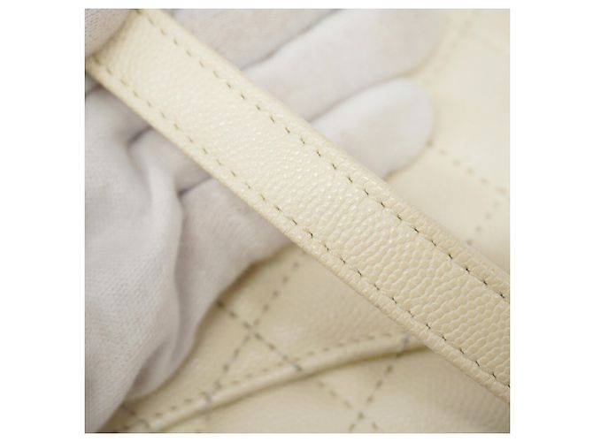 Coco Handle Borsa Chanel in pelle di vitello martellata bianca Bianco - vista 10