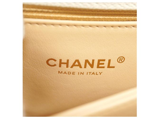 Coco Handle Borsa Chanel in pelle di vitello martellata bianca Bianco - vista 5