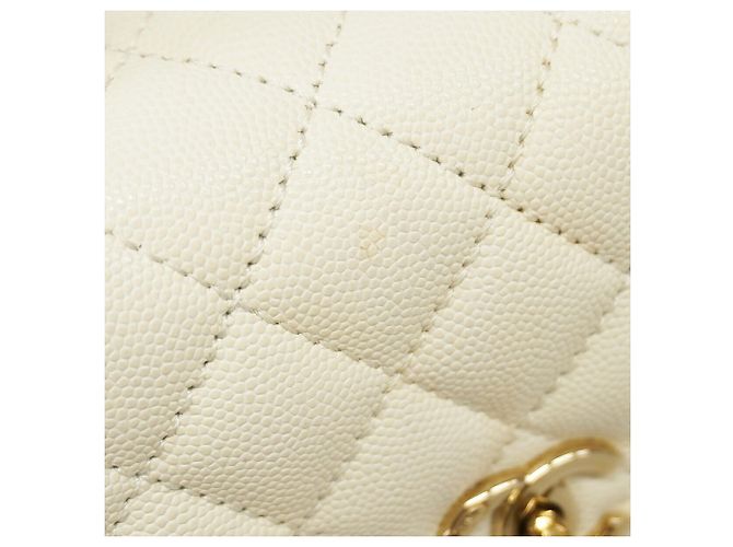 Coco Handle Borsa Chanel in pelle di vitello martellata bianca Bianco - vista 8