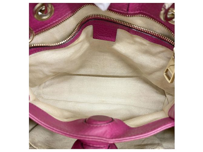 Sac à main Gucci Bamboo en cuir violet - vue 11