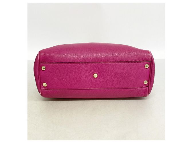 Sac à main Gucci Bamboo en cuir violet - vue 3