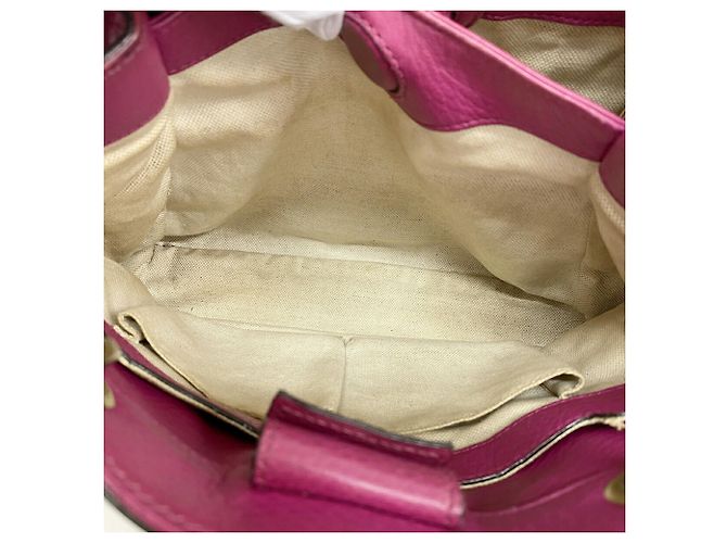 Sac à main Gucci Bamboo en cuir violet - vue 4