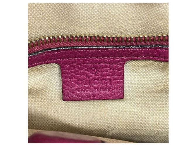 Sac à main Gucci Bamboo en cuir violet - vue 5