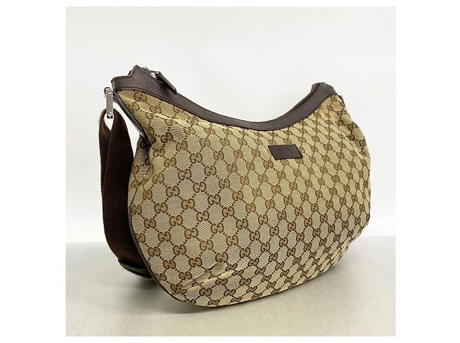 Bolsa de Ombro Gucci GG Canvas Marrom Bege - vista 2